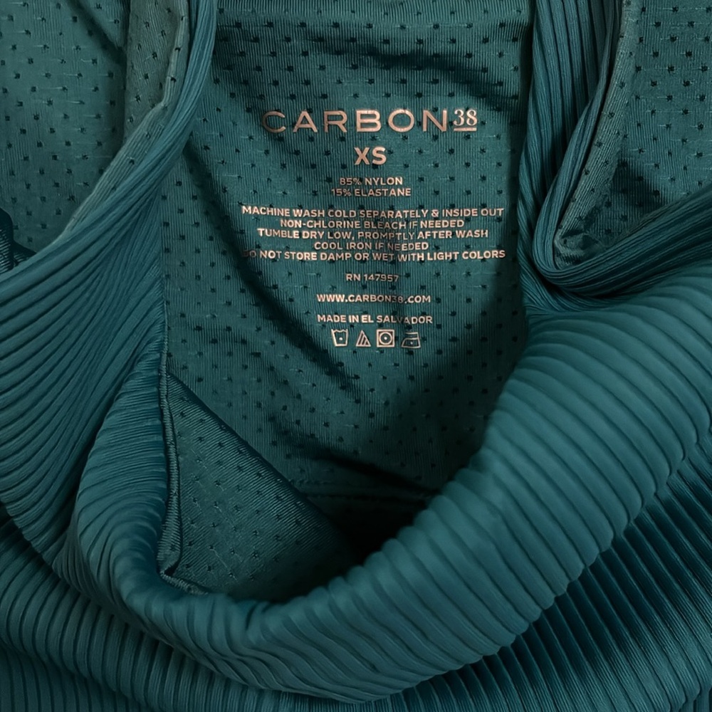 {{carbon38}} Ribbed Tank in Teal - Picture 4 of 4